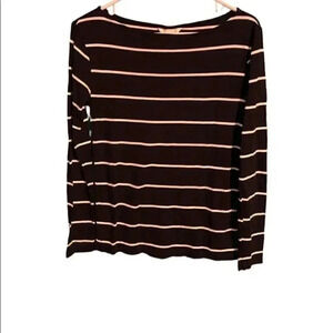 H&M Striped Nautical Boat Neck Long-sleeve Shirt